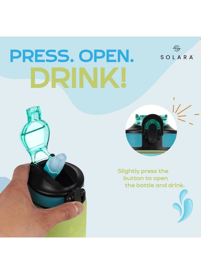 SOLARA Sipper Water Bottle for adults 1 Litre, Leakproof, BPA-Free & Durable Tritan, Water Bottle for Gym, Kids, School & Office, Motivational Time Marker, 1Ltr Sipper Bottle with straw, Blue Hawai - Image 5