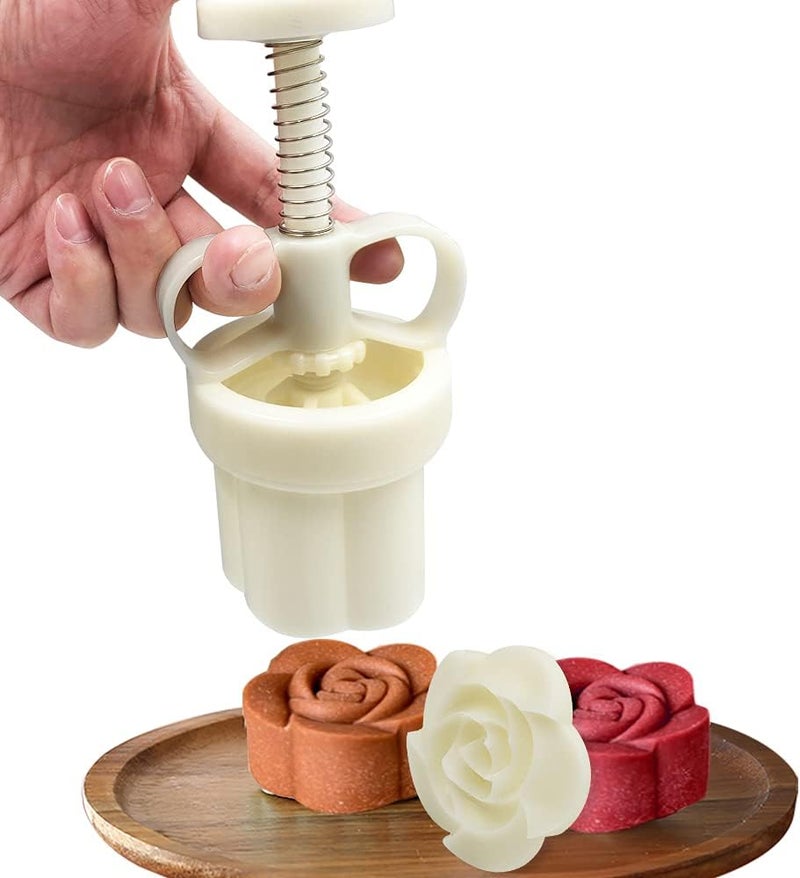FineGood 2 Set Mooncake Mould Press with 11 Stapms, DIY Cookie Cutter 50g 100g Flower Press Mooncake Mould Hand Pressure Mooncake Baking Tools - Image 2