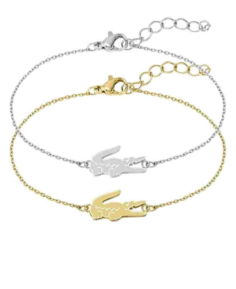Bracelet Crocodile For Women Dainty Matching Couple Friendship Stainless Steel 18k Gold Plated - 2 PiecesWomen's Fashion Jewelry, Accessories, Elegant Design, Premium Quality, Gift for Her, Stainless Steel, Trendy Style