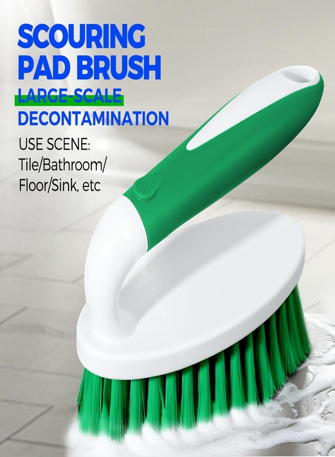 Holikme Cleaning Brush Set for Household Use, Scrub Brush, Kitchen Brush, Tile Lines Brush for Bathroom, Floor, Tub, Shower and Kitchen Surface (Green) - Image 5