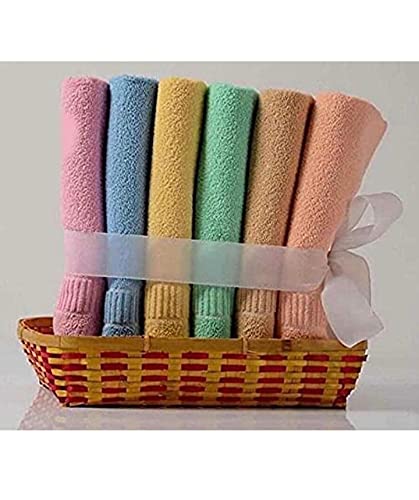 Laser Shield Laser Shield 100% Cotton Hand Towel - 350 GSM, Multicolour Ultra Soft and Super Absorbent (Size 12 X 18 Inches Set of 6 creap)  - Image 1