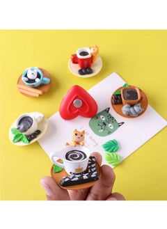 NIBEMINENT Cartoon Fridge Magnets, 6 pcs Magnetic Resin Cute Cat Shape, Powerful Magnet Creative Magnets  - Image 2