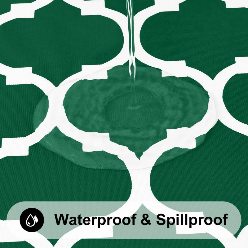 Smiry Rectangle Tablecloth, Waterproof Vinyl Tablecloths with Flannel Backing for Rectangle Tables, Wipeable Spillproof Plastic Tablecloth for Dining, Indoor and Outdoor (60"x84", Emerald Green) - Image 2