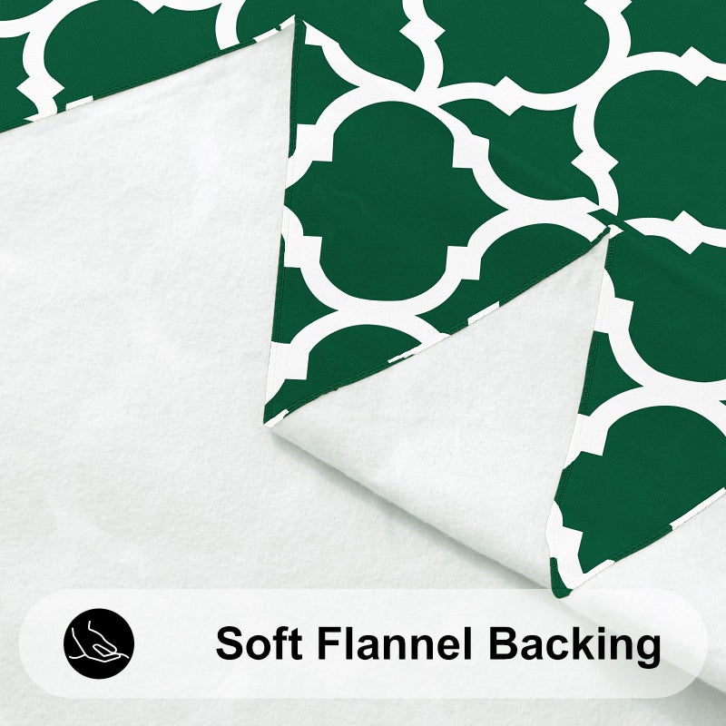 Smiry Rectangle Tablecloth, Waterproof Vinyl Tablecloths with Flannel Backing for Rectangle Tables, Wipeable Spillproof Plastic Tablecloth for Dining, Indoor and Outdoor (60"x84", Emerald Green) - Image 5