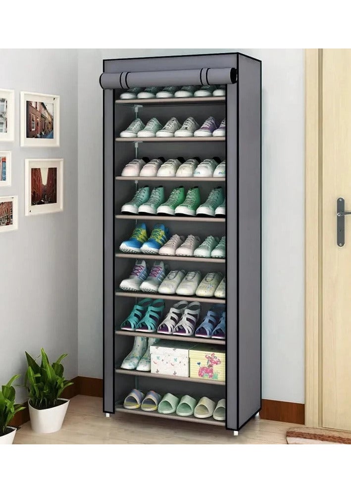 SHEE ONE Multi-Layer Shoe Cabinet with Modern Space-Saving Design from SHEE ONE | Elegant Shoe Rack with Large Storage Capacity | Fabric Shoe Box for Dust Protection | Practical Shoe Organizer for Entryways and Bedrooms | Fabric Shoe Rack with Strong Metal Frame | Size: 158×58×30 cm - Image 5