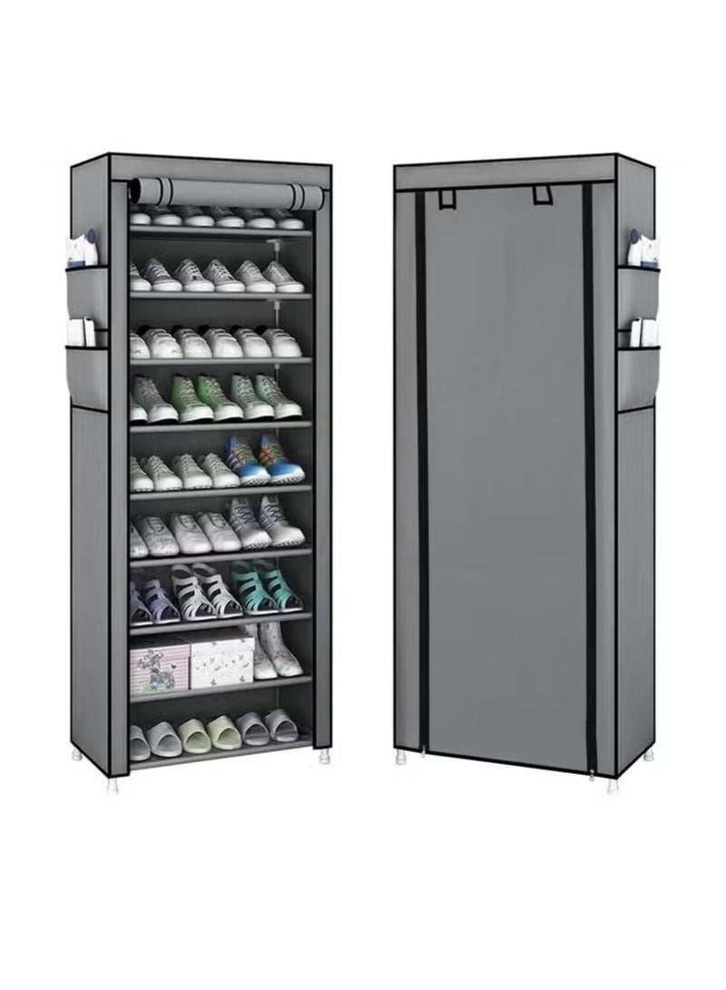 SHEE ONE Multi-Layer Shoe Cabinet with Modern Space-Saving Design from SHEE ONE | Elegant Shoe Rack with Large Storage Capacity | Fabric Shoe Box for Dust Protection | Practical Shoe Organizer for Entryways and Bedrooms | Fabric Shoe Rack with Strong Metal Frame | Size: 158×58×30 cm - Image 3