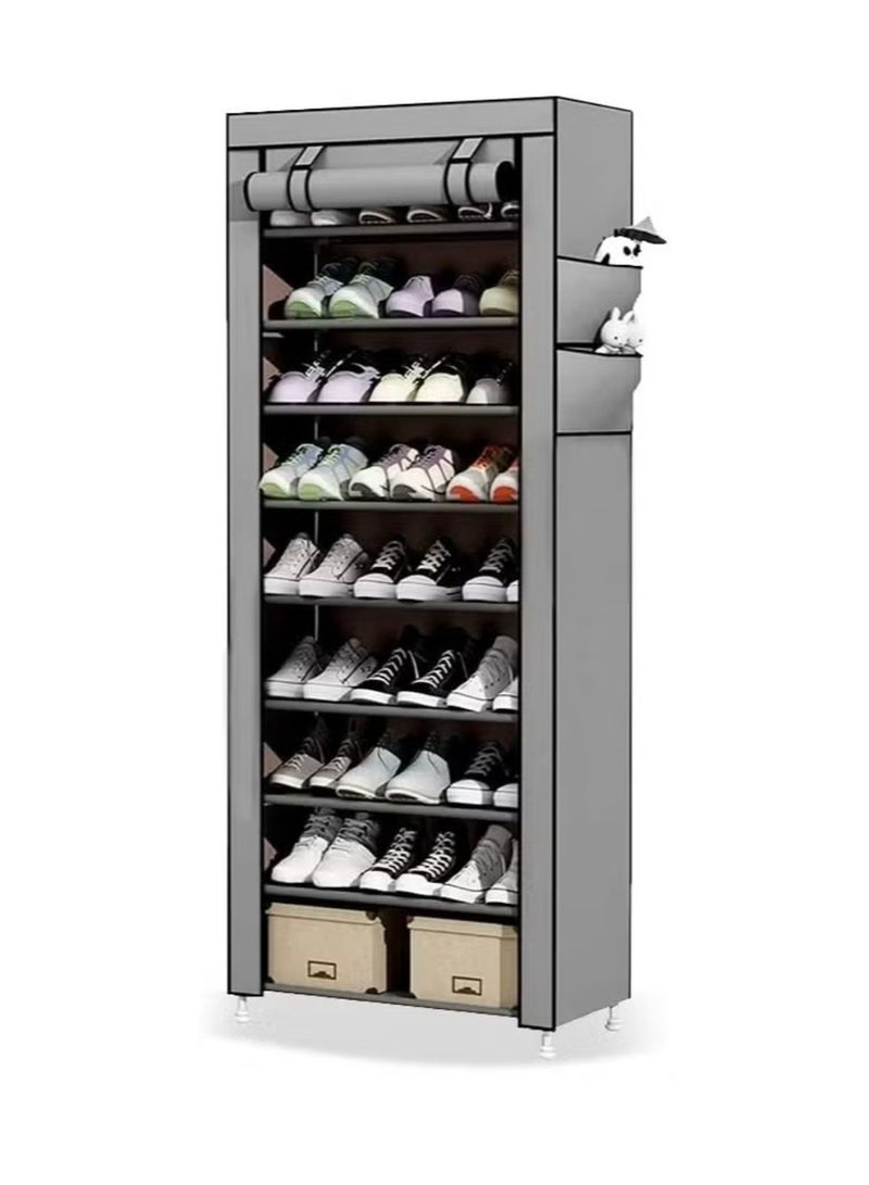 SHEE ONE Multi-Layer Shoe Cabinet with Modern Space-Saving Design from SHEE ONE | Elegant Shoe Rack with Large Storage Capacity | Fabric Shoe Box for Dust Protection | Practical Shoe Organizer for Entryways and Bedrooms | Fabric Shoe Rack with Strong Metal Frame | Size: 158×58×30 cm - Image 2