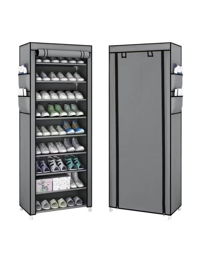 Multi-Layer Shoe Cabinet with Modern Space-Saving Design from SHEE ONE | Elegant Shoe Rack with Large Storage Capacity | Fabric Shoe Box for Dust Protection | Practical Shoe Organizer for Entryways and Bedrooms | Fabric Shoe Rack with Strong Metal Frame | Size: 158×58×30 cm - Image 3