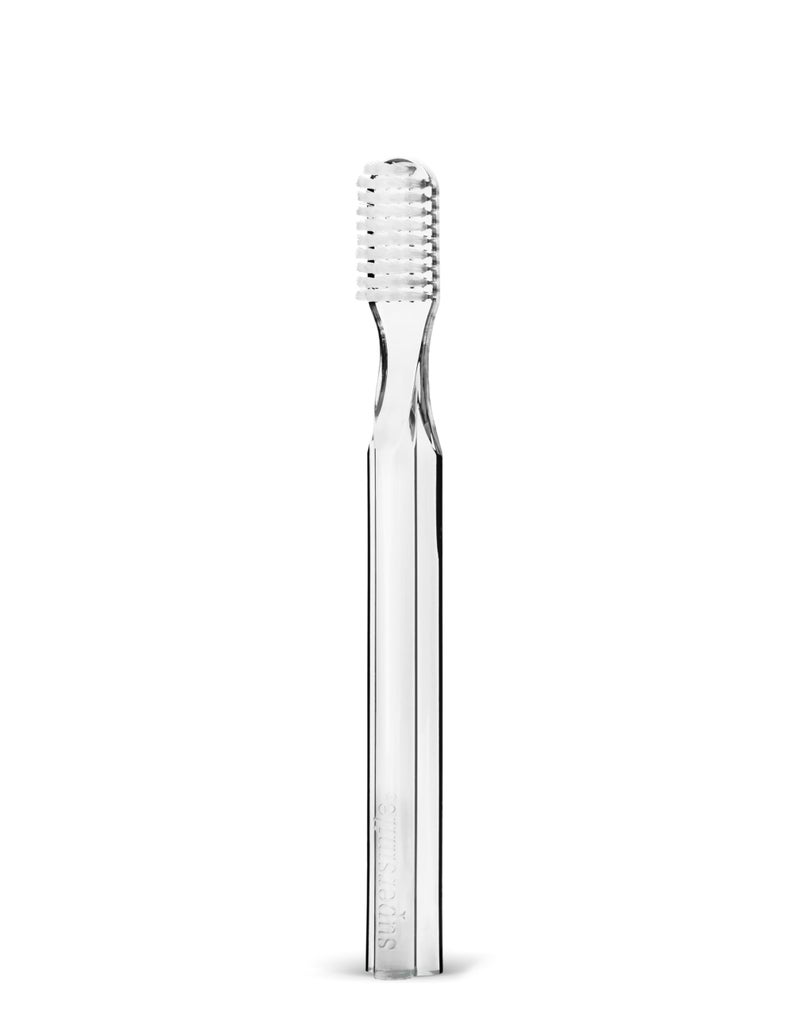 Supersmile New Generation Toothbrush w/Patented 45Â° Soft Nylon Bristles - Whitening Tooth Brush w/Ergonomic Handle Guarantees ADA Recommended Brushing Angle for Adults & Children (Clear),1 Count - Image 1