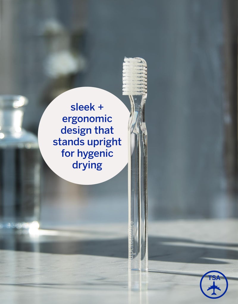 Supersmile New Generation Toothbrush w/Patented 45Â° Soft Nylon Bristles - Whitening Tooth Brush w/Ergonomic Handle Guarantees ADA Recommended Brushing Angle for Adults & Children (Clear),1 Count - Image 3