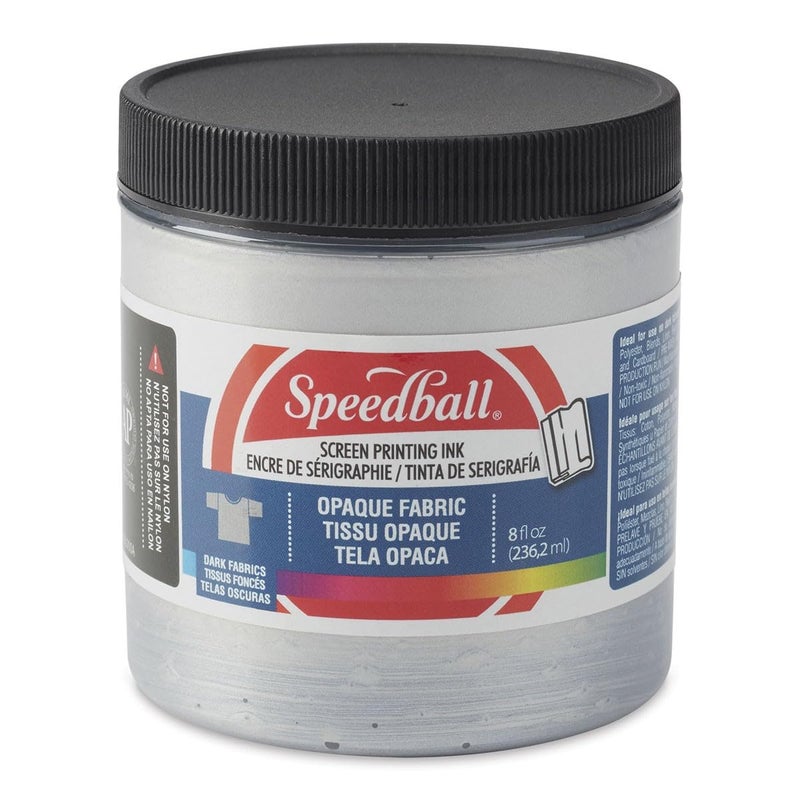 Speedball 004807 Opaque Fabric Screen Printing Ink, 8 fl. oz., Silver - Image 4