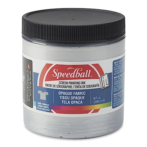 Speedball 004807 Opaque Fabric Screen Printing Ink, 8 fl. oz., Silver - Image 1