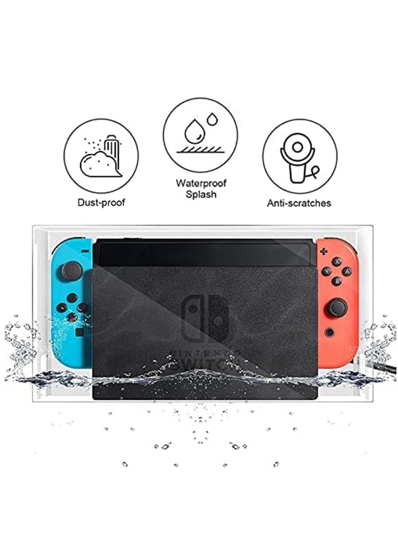 KASTWAVE Transparent Dust Cover for Nintendo Switch OLED, Acrylic Clear Waterproof Scratch Resistant Protective Case Display Box Storage Box - Image 2