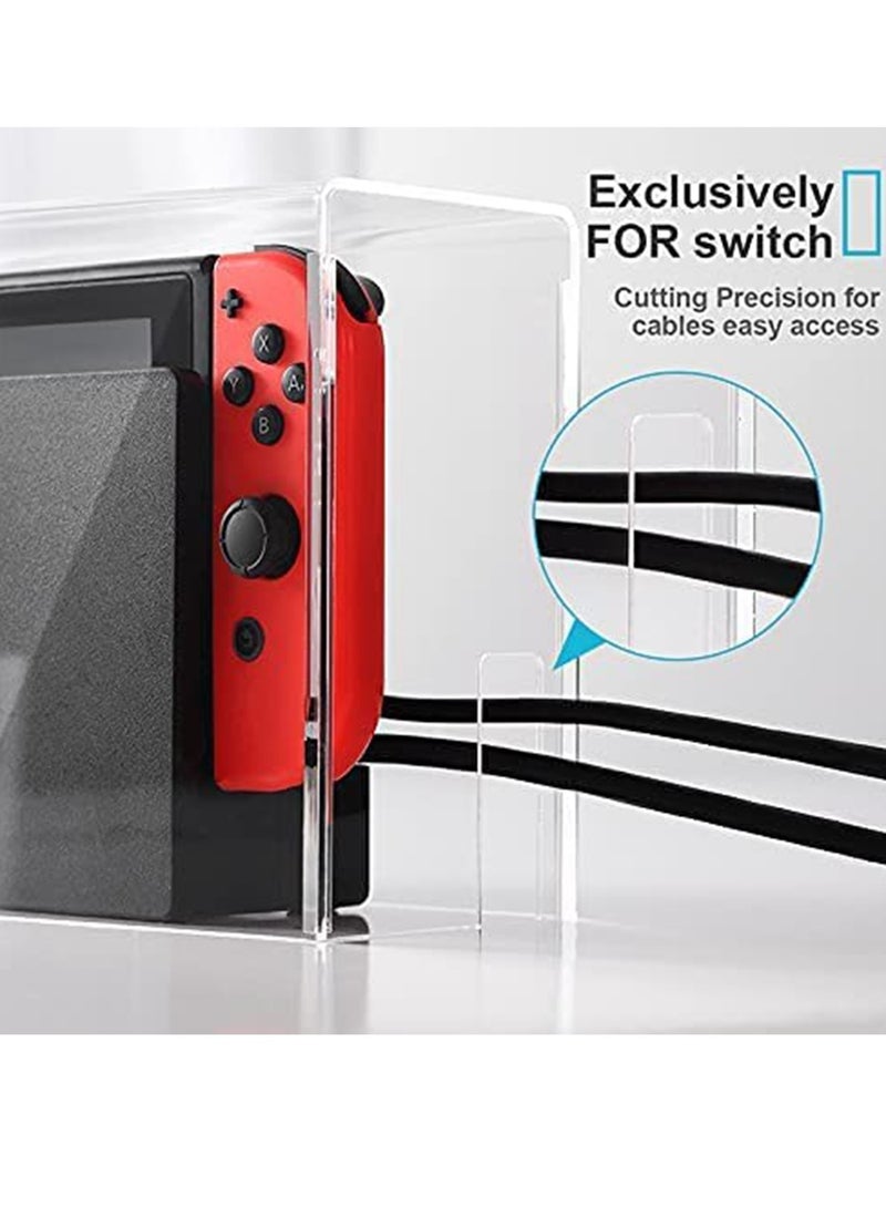 KASTWAVE Transparent Dust Cover for Nintendo Switch OLED, Acrylic Clear Waterproof Scratch Resistant Protective Case Display Box Storage Box - Image 4