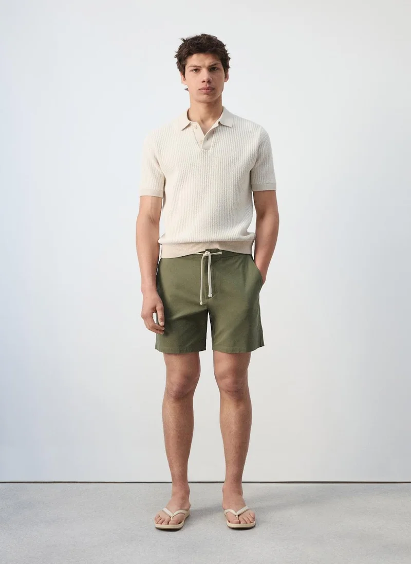 Mango Man  Cotton lyocell bermuda shorts for Men | Best Price UAE