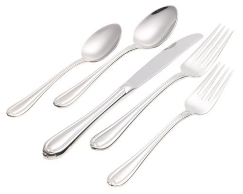 Gorham Melon Bud 5-Piece Stainless Steel Flatware Place Setting, Service for 1, Silver - - Image 2