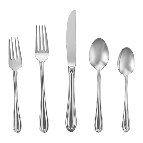 Gorham Melon Bud 5-Piece Stainless Steel Flatware Place Setting, Service for 1, Silver - - Image 1