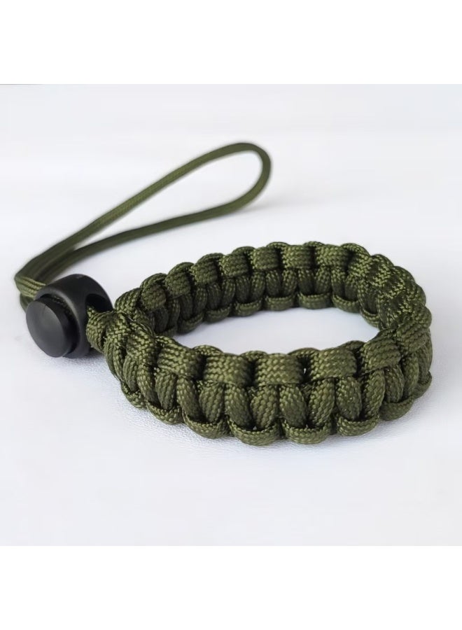 Woven Nylon Paracord Camera Wrist Strap for DSLR Mirrorless Cameras - Olive Green - Image 1