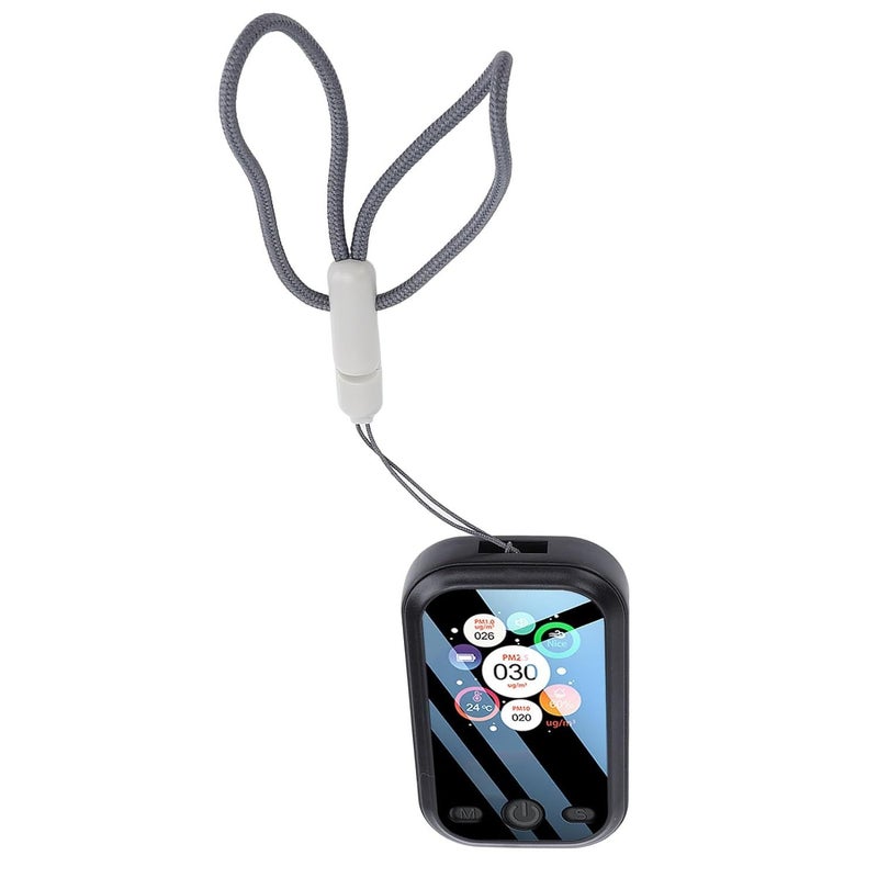 Portable Air Quality Meter Detects PM2 5 PM10 Humidity With LCD Display Black - Image 1