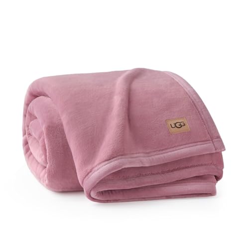 UGG Coco Plush Fleece Throw Blanket – Soft & Cozy Blanket for Couch, Bed & Sofa, Perfect for Home Decor, House Warming Gifts or Luxurious Birthday Gifts for Women, 50" x 70", Pink Dusty Orchid - Image 1