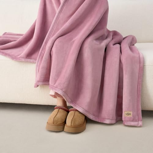 UGG Coco Plush Fleece Throw Blanket – Soft & Cozy Blanket for Couch, Bed & Sofa, Perfect for Home Decor, House Warming Gifts or Luxurious Birthday Gifts for Women, 50" x 70", Pink Dusty Orchid - Image 2