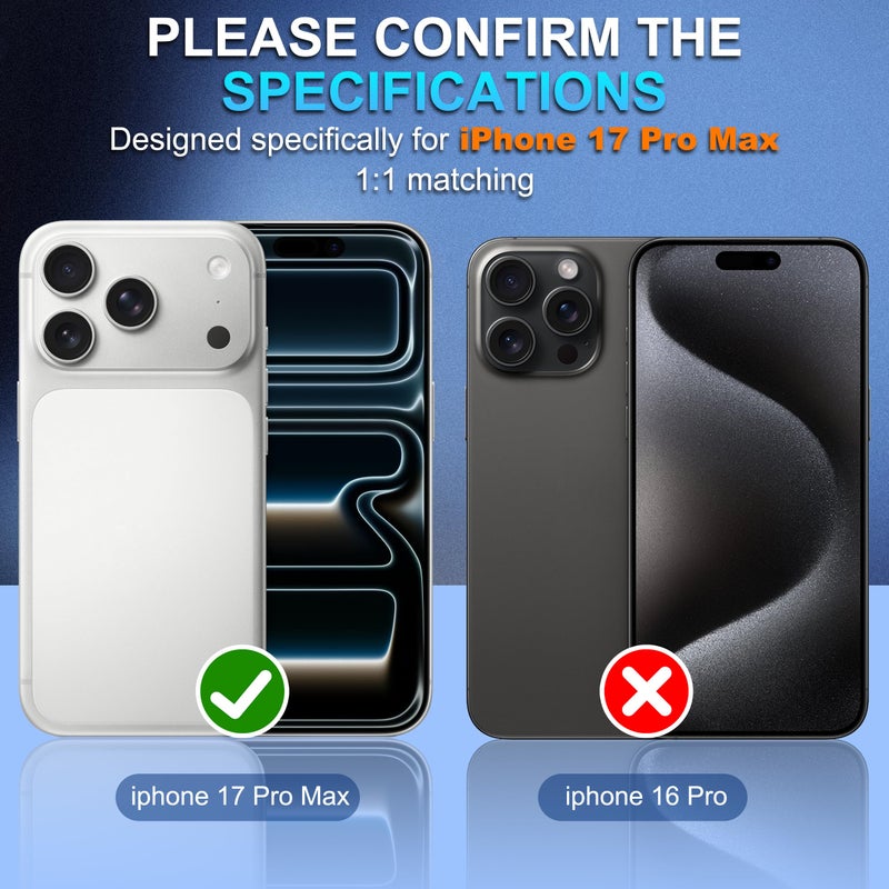 Suoman for iPhone 17 Pro Max Camera Lens Protector, [All-in-one Diamond] [Strong-Adhesion] Metal Frame Tempered Glass Camera Lens Cover -Colorful - Image 2