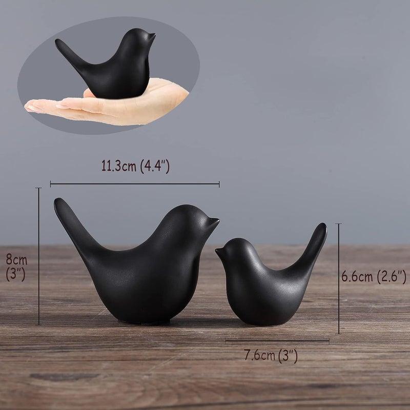 X spring Bird Statue Decor, 2 Pack Black Ceramic Animal Figurines, Office Desk Shelf Decor, Elegant Home Decorative Accessories for Living Room, Small Bird Sculpture Ornaments for Indoor Display - Image 5