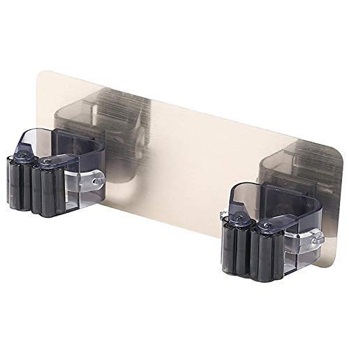 HOMAXA Homaxa Magic Sticker Mop and Broom Holder Wall Mounted Self Adhesive Hanging Tool Multipurpose Wall Mounted Organizer Storage Hooks and Brooms 18 X 7 X 3 cm 2 Holders - Image 3