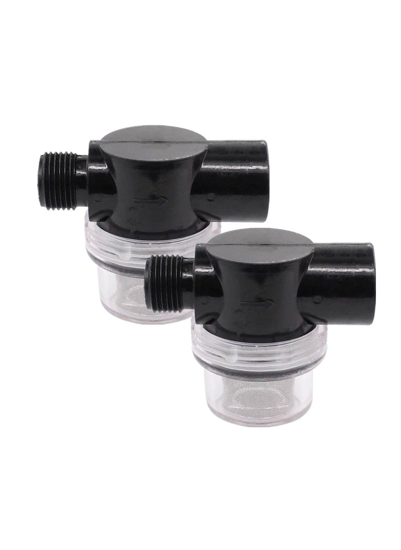 SYOSI - 2 Pcs Twist-On Pipe Water Pump Strainer, RV Water Pump Filter Compatible With Shurflo Or Wfco,1/2 Inch Npsm Inlet/Outlet With 80 Mesh Stainless Steel Filter Screen For RV Marine Replacement - Image 1