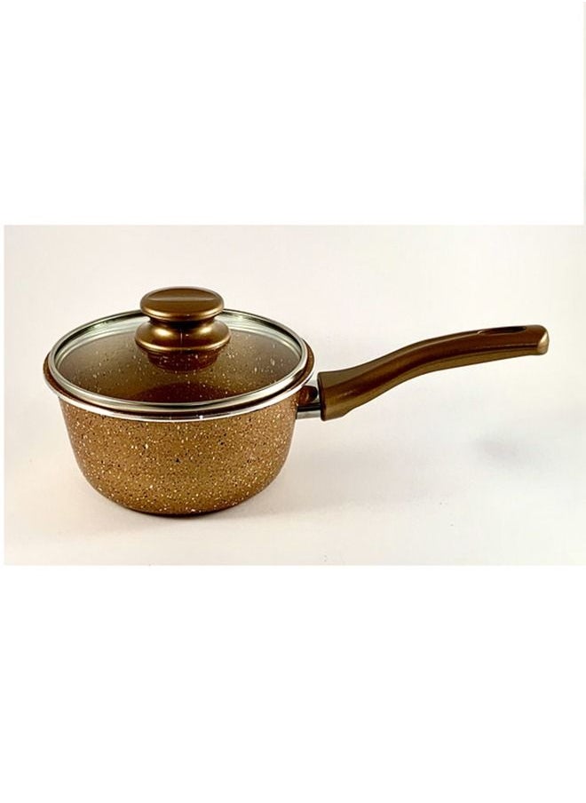 Homemaker - 9-Piece Granite Vega Cookware Set - Glass Lids - 2 Deep Pots - 1 Sauce Pan - 1 Frypan - 1 Spoon - 1 Scoop -  Non-Stick Surface - PFOA Free -  Brown - Image 1