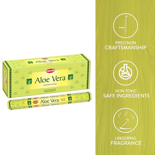 HEM Aloevera Incense Sticks | Agarbatti for Home Freshness, Prayer, Positive Energy & Yoga Meditation | Pooja Item for Home | Burning Time - 35-40 Minutes | 120 Sticks (Handcrafted & Low Smoke) - Image 4
