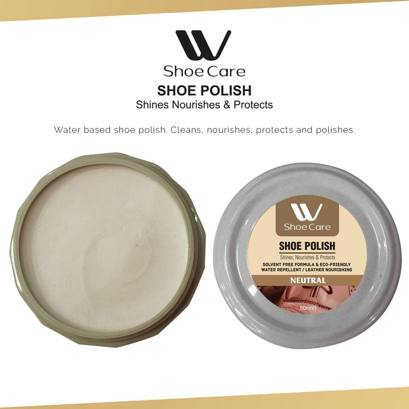 WBM Shoe Care Premium Shoe Shine Polish Nourishes  Protects All Kind of Leather Neutral Shoe Polish 50ml - Image 2