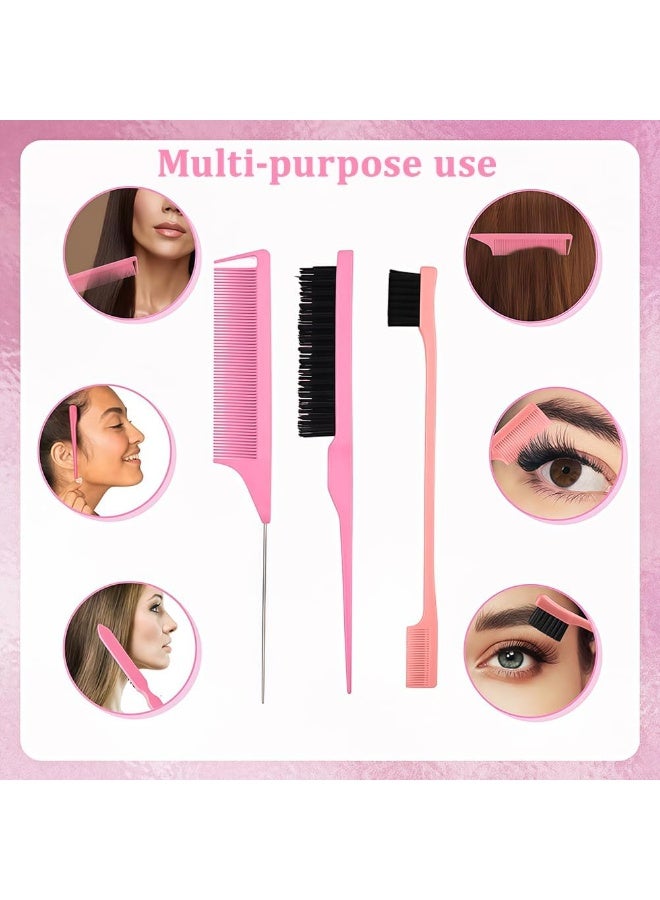 Hair Styling Combs Set of 6 with Spray Bottle, Edge Control Brush, Mouse Tail Comb, Teasing Brush and Hair Braids Accessories for Women - Image 5