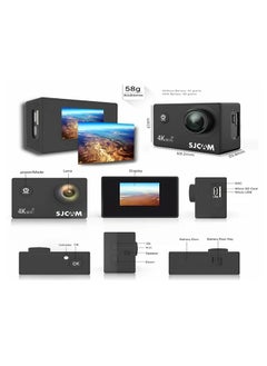 أس جي كام كاميرا أكشن SJCAM SJ4000AIR 4K HD شاشة IPS مقاس 2 بوصة 16 ميجابكسل زاوية واسعة 170 درجة 30 مترًا مقاومة للماء تدعم WiFi محولات حافظة مقاومة للماء  - Image 5