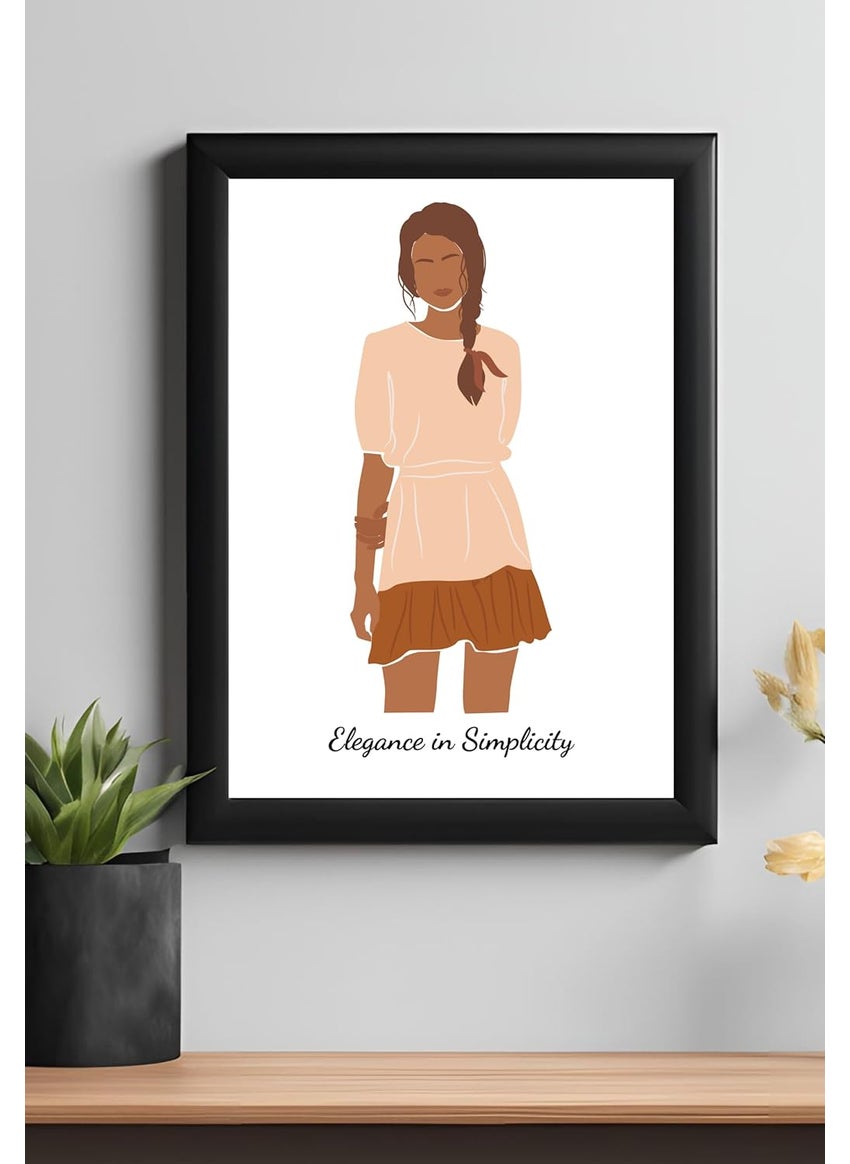 Master Flame Master Flame Woman Fashion illustration with Quotes Aesthetic Wall Art Poster for Living Room Home Wall Decor FrameFrameless Elegance Simplicity A4 FRAMED  - Image 1