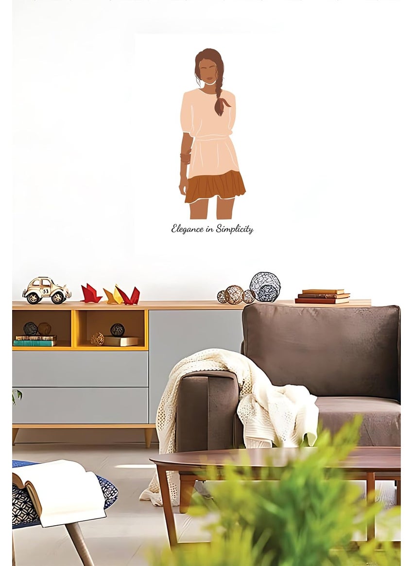 Master Flame Master Flame Woman Fashion illustration with Quotes Aesthetic Wall Art Poster for Living Room Home Wall Decor FrameFrameless Elegance Simplicity A4 FRAMED  - Image 4