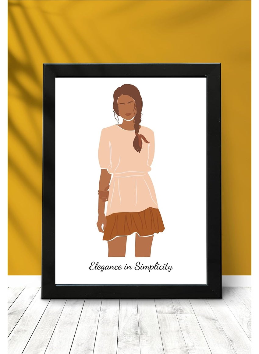 Master Flame Master Flame Woman Fashion illustration with Quotes Aesthetic Wall Art Poster for Living Room Home Wall Decor FrameFrameless Elegance Simplicity A4 FRAMED  - Image 3