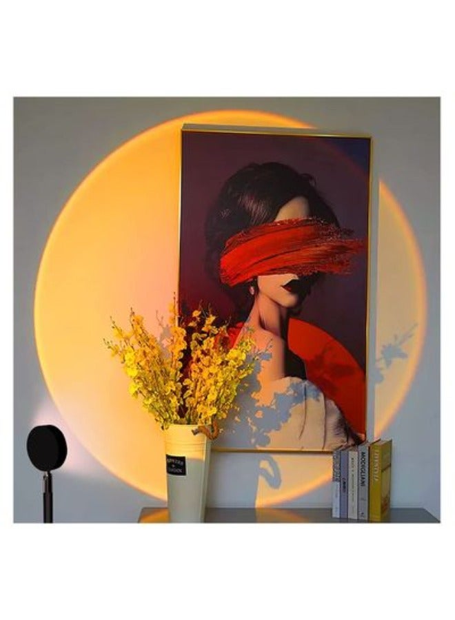 Sunset Projection Lamp,180 Degree Rotation Rainbow Projection Lamp USB Charging Lighting, Romantic Sunset Lamp for Self-Media Light, Romantic Family Atmosphere Light for Adults, Couples, Bedroom - Image 4