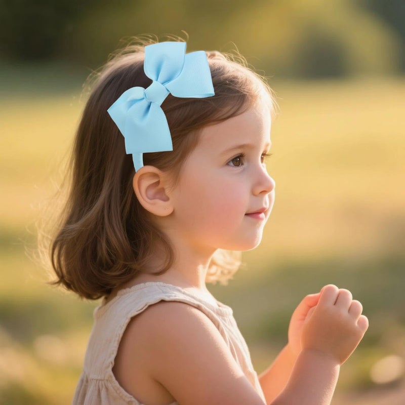 7Rainbows Cute Light Blue Bow Headband for Girls Toddlers. - Image 2