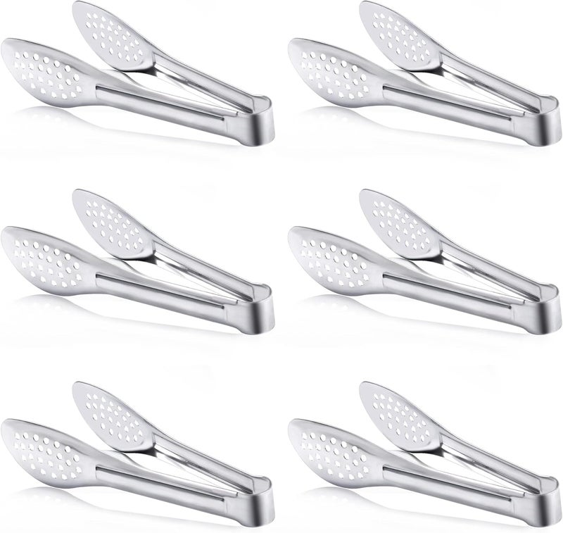 Dmoera 6 Pack Buffet Tongs,Stainless Steel Serving Tongs Serving Utensils 9Inch - Image 1