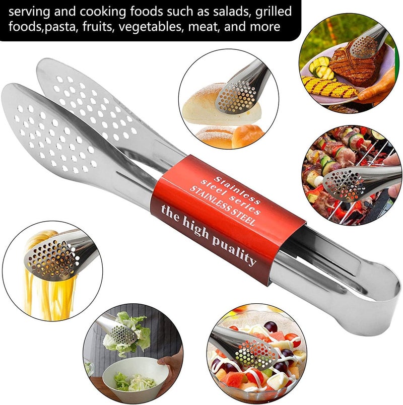 Dmoera 6 Pack Buffet Tongs,Stainless Steel Serving Tongs Serving Utensils 9Inch - Image 4