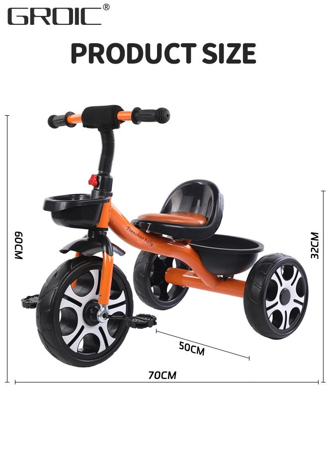 GROIC - Kids Tricycles, Kids Trike Tricycles Toddler Bike with Basket, Baby Balance Bike with Adjustable Seat, Non-Slip Tires, Riding Toy for Training Motor Skills, Learning Balance - Image 1