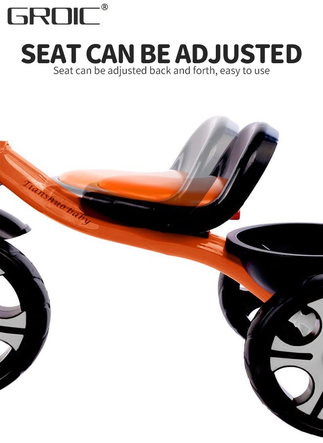 GROIC - Kids Tricycles, Kids Trike Tricycles Toddler Bike with Basket, Baby Balance Bike with Adjustable Seat, Non-Slip Tires, Riding Toy for Training Motor Skills, Learning Balance - Image 1