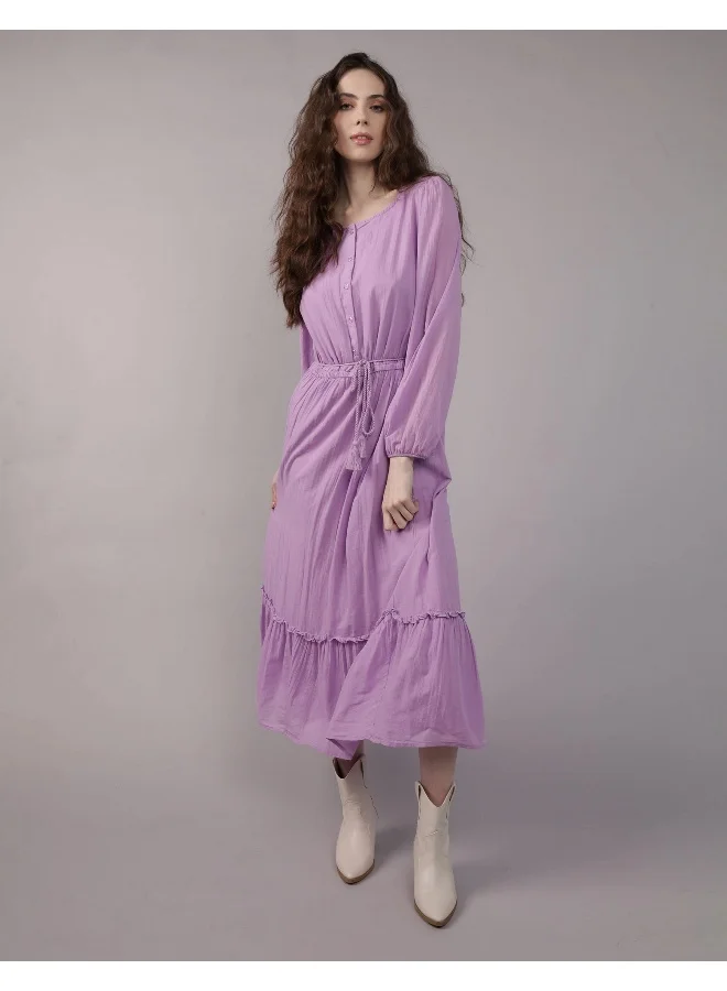 امريكان ايجل Lilac Cotton Midi Dress