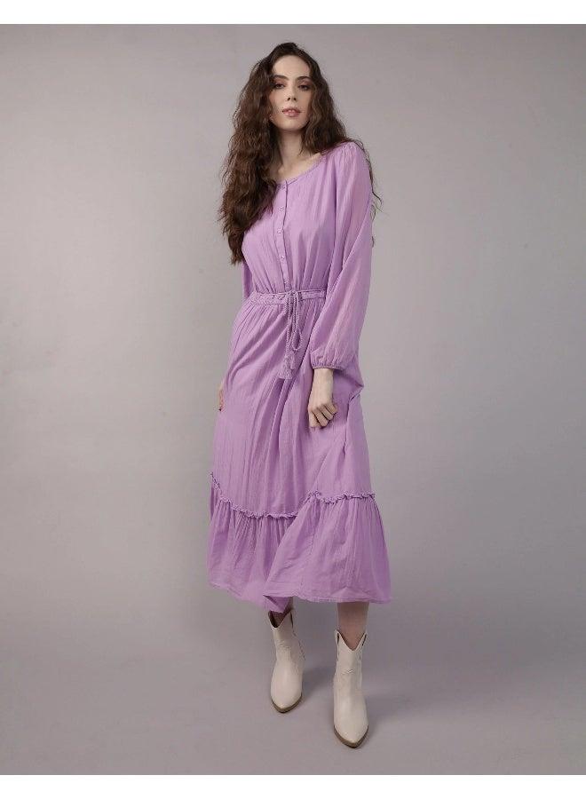 American Eagle Lilac Cotton Midi Dress - Image 1