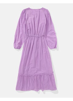 American Eagle AE Long-Sleeve Button-Up Midi Dress  - Image 3