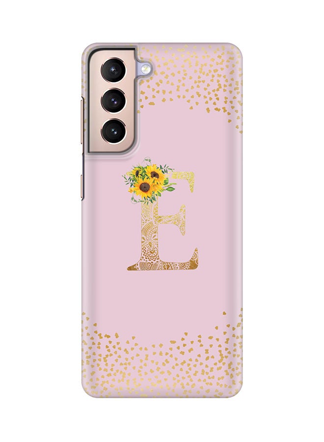 Stylizedd Monogram Slim Cover for Samsung Galaxy S21 Plus 5G Case Custom Initials Letter Floral Pattern Snap Series Mobile Cover Matte Alphabet  - E (Pink) - Image 1