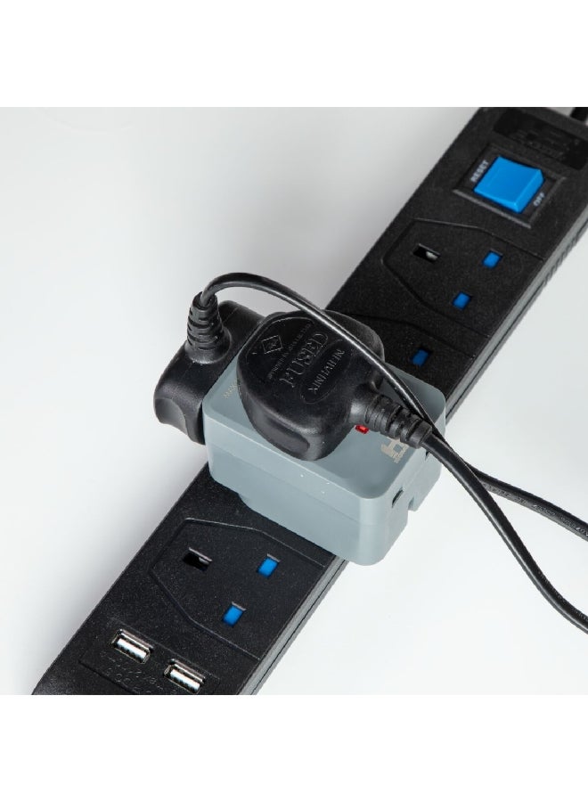 HOMEBEST 3-Pin British Type Adapter Grey 15 x 10 x 10 cm SD009L-3W/G - Image 4