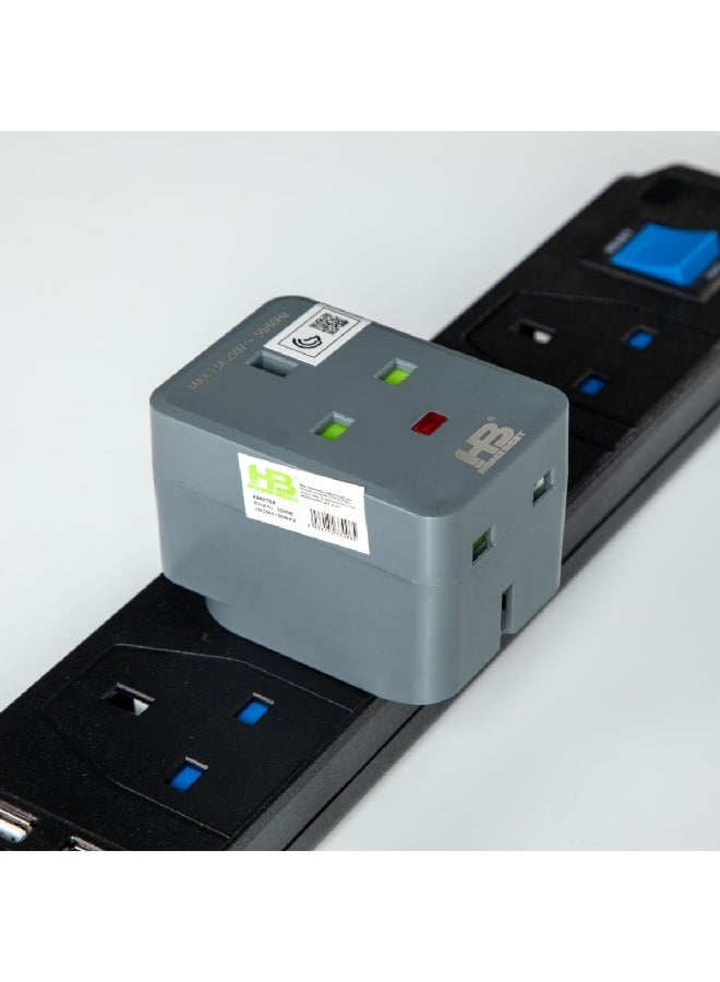 HOMEBEST 3-Pin British Type Adapter Grey 15 x 10 x 10 cm SD009L-3W/G - Image 3