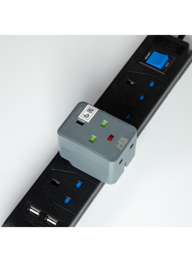 HOMEBEST 3-Pin British Type Adapter Grey 15 x 10 x 10 cm SD009L-3W/G - Image 5